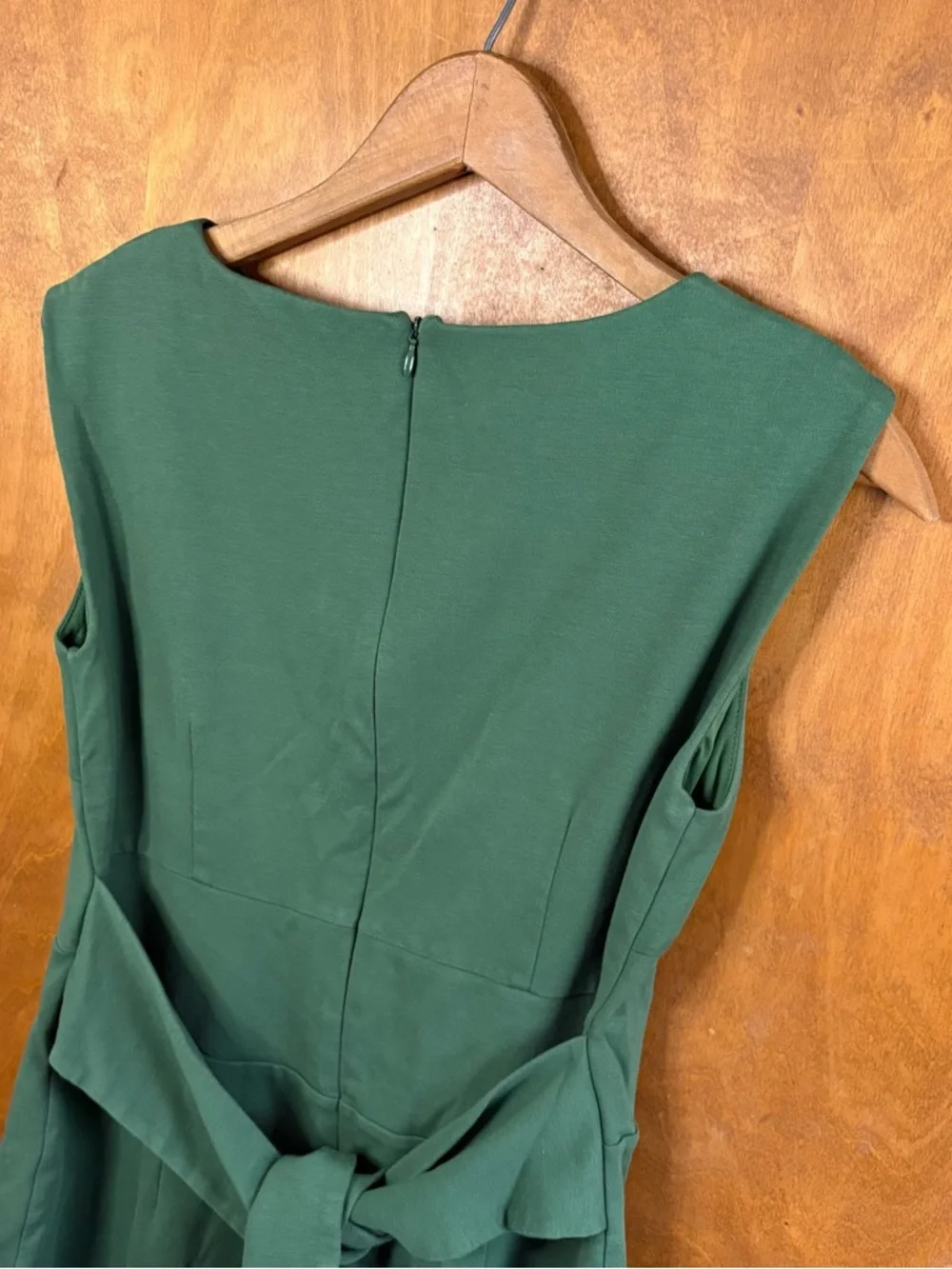 Boden Jessica Ponte Knit Green Tie Waist Sheath Dress 10 Work Office Career Mod - Picture 7 of 15